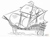 Coloring Pages Ship Maria Santa Ships Boats Popular sketch template