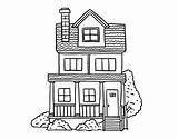 Coloring House Attic Story Two Coloringcrew Buildings sketch template