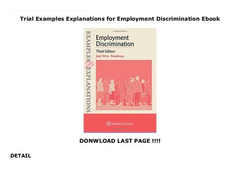 trial examples explanations  employment discrimination