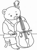 Coloring Violin Cello Pages Color Playing Bear Printable Kids Toddler Lovely Getcolorings Print Getdrawings Baroque sketch template