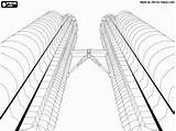 Towers Pages Twin Coloring Malaysia Colouring Drawing Lumpur Kuala Petronas Kids Landmarks Famous Singapore Teaching Sketch Techniques Global Architecture Drawings sketch template