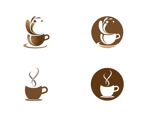 set  coffee cup logo  vector art  vecteezy