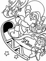 Santa Coloring Pages Claus Sleigh Color His Flying Printable Drawing Christmas Print Wallpaper Getdrawings Sled Familycorner Popular Clipartmag Santas Getcolorings sketch template