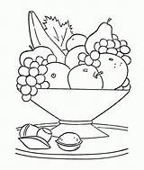 Fruit Basket Drawing Coloring Kids Pages Fruits Drawings Color Food Fresh Painting Apple Printable Colouring Bowl Popular Baskets Cartoon sketch template