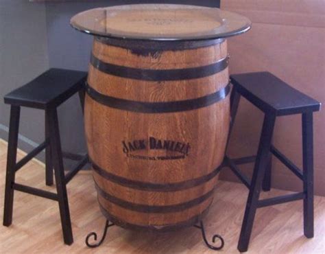 whiskey barrel table authentic j d branded and etsy barrel table