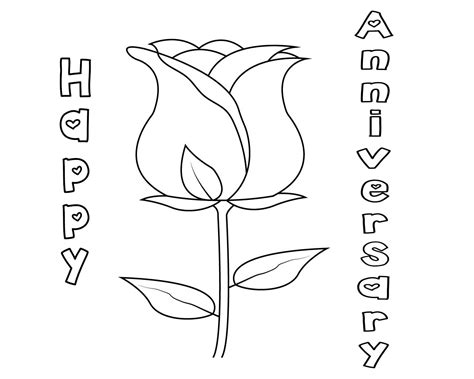 romantic happy anniversary coloring pages  gift