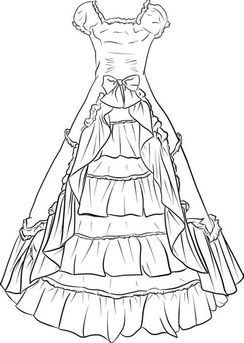 dress coloring pages beautiful coloring pages  print