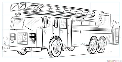 draw  fire truck step  step drawing tutorials