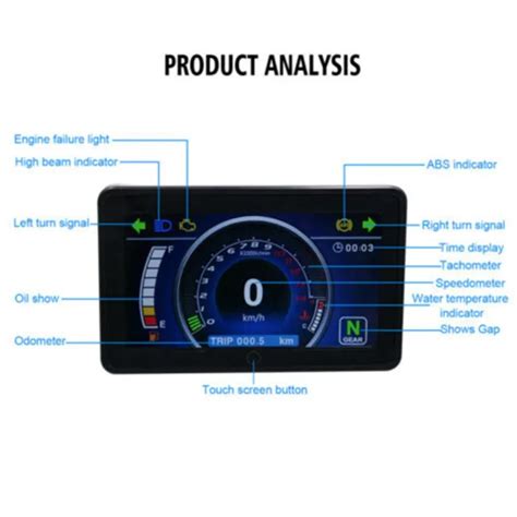 full lcd screen motorcycle speedometer digital odometer wcy harness  picclick ca