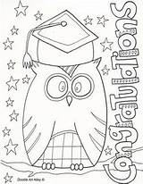 Graduation Coloring Pages Congratulations Drawing Cap Printable Kindergarten Doodle Colouring Sheets Alley Crafts Adult Job Printables Doodles Getdrawings Templates Choose sketch template
