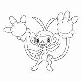 Ambipom Kleurplaat Pokémon sketch template