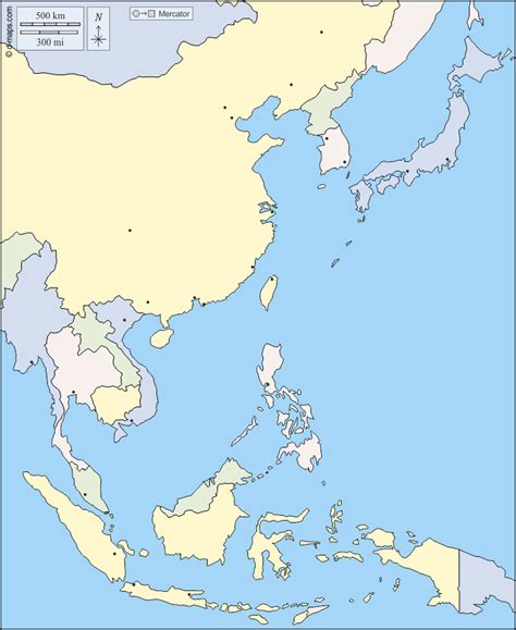 east asia  map  blank map  outline map  base map