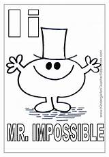 Mr Coloring Pages Men Bump Impossible Letter Template sketch template