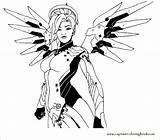 Overwatch Mercy Colorear sketch template