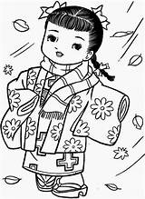Colorir Japonesas Desenhos Kimono Menina Menininhas Bonecas Livro Gueixas Japonesa Meninas Japonês Caixa Luluzinha Clique Anúncios Ggpht Todaatual Riscos sketch template