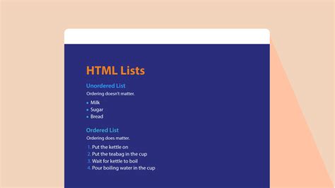 basic html lists  html