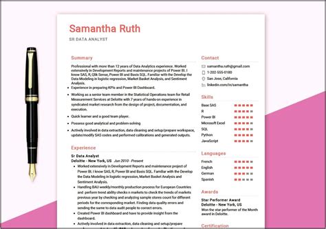 power bi sample resume  resume  gallery