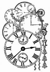 Clock Drawing Coloring Vintage Clocks Pages Gear Steampunk Colouring Book Drawings Tattoo Collage Sheet Time Paper Stamp Books Stencil Clipartmag sketch template