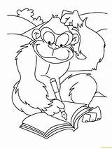 Coloring Pages Monkey Writing Funny Animal Animals Apes Color Cute Colour Clipart Ape Coloringbay Library Popular sketch template