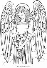 Angels Engel Dover Colorear Colouring Ausmalen Publications Erwachsene Christian Glorious 도안 Doverpublications Cuadros 색칠 공부 어른 위한 안티 Adulte 컬러링북 sketch template