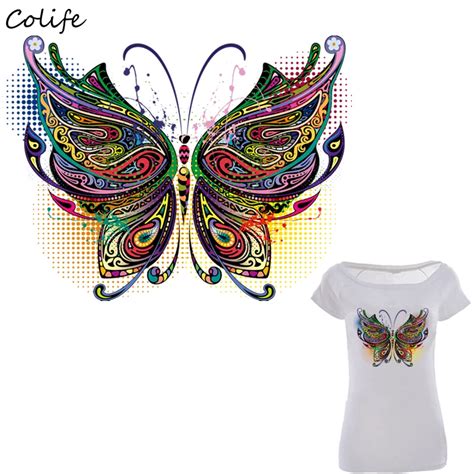 buy iron  transfers variegated butterfly print