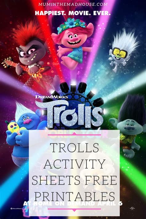 trolls activity sheets  printables mum   madhouse