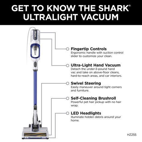 shark hz deep cleaning power ultralight pet corded stick vacuum   cleaning brushroll
