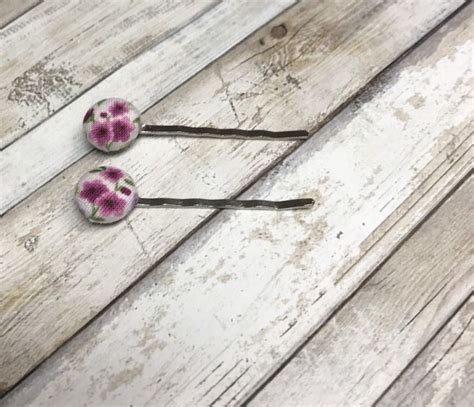 floral bobby pin flower accessory pink hair clip floral