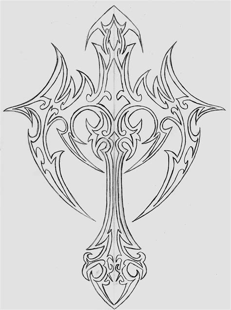 cross tattoo sketches sketch coloring page