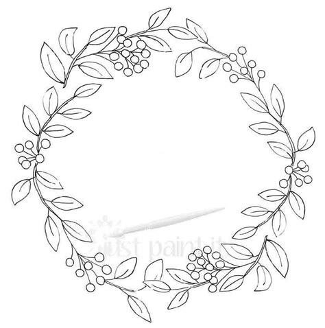 fall wreath coloring pages kit  paint  blog floral embroidery