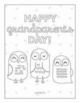 Grandparents Coloring Pages Happy Printable Sheet Kids Crafts Cards Grandparent Sheets Preschool Owls Printables Activities Craft Parents Family September Poem sketch template