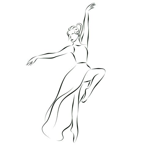 sketch drawing   elegant dancer   dance  ballerina   long