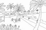 Pemandangan Hitam Mewarnai Alam Pantai Sketsa sketch template