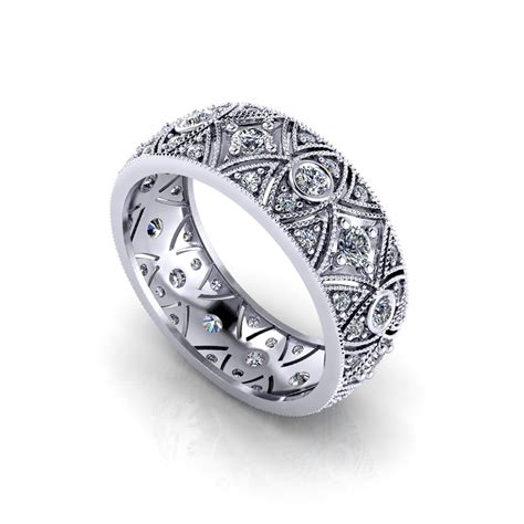 millgrain diamond wedding band jewelry designs