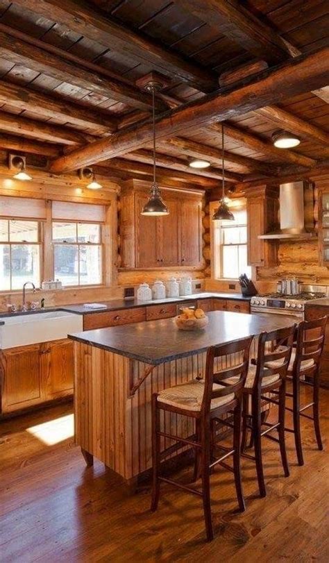 pin  myrna knox  calgary  home log home kitchens log cabin kitchens cabin kitchens