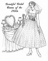 Coloring Pages Adult Book 1950s Fashion Barbie Books Printable Tiny Color Paper Beautiful Bride sketch template