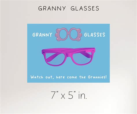 Granny Glasses Bluey Inspired Glasses Party Favor Digital Etsy Australia
