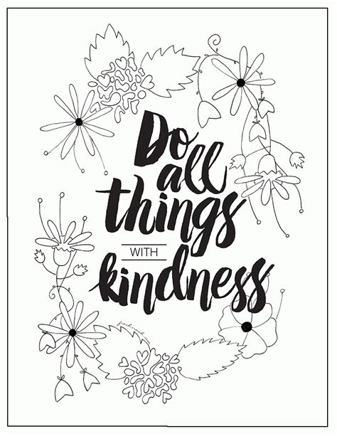 kindness coloring pages coloring home