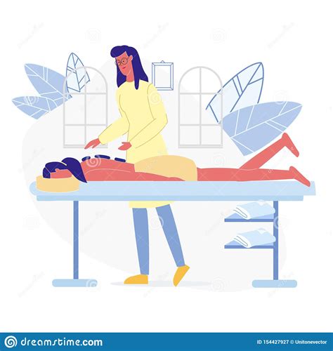 relaxing massage therapy flat vector illustration stock vector