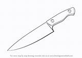 Knife Drawing Sketch Kitchen Draw Butter Step Chef Tools Blood Drawings Drawn Sketches Paintingvalley Bloody Drawingtutorials101 Tutorial Coloring Print Outlines sketch template