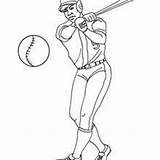 Beisbol Dibujos Bateador Haciendo Receptor Pelota Bate Jugador sketch template