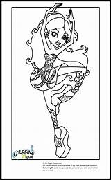 Monster High Coloring Pages Dance Class Blue Lagoona Robecca Hair sketch template
