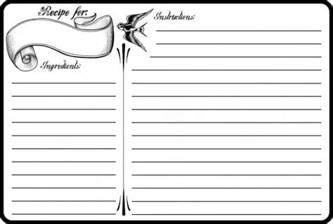 recipe card templates print   word excel fomats