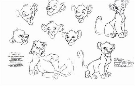 lion king model sheets traditional animation