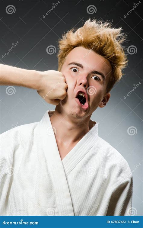funny karate fighter wearing stock image image  humour fighting