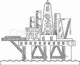Oil Rig sketch template