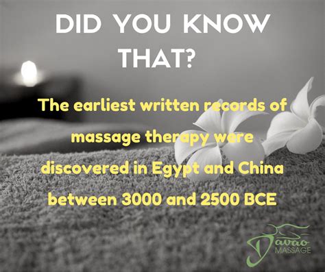 did you know that the earliest written records of massage