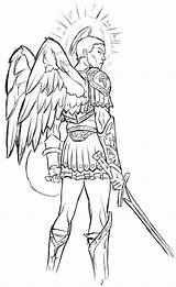 Coloring Pages Fantasy Kids Adults Printable Warrior Angel Teens Fearsome Protector Noble Foe sketch template