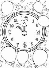 Year Coloring Pages Happy Wonder Christmas Clock sketch template