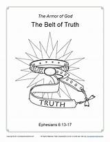 Truth Belt Coloring Bible Pages Kids Printable God Activity Armor Simple Description sketch template
